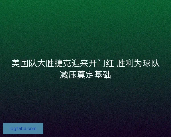 美国队大胜捷克迎来开门红 胜利为球队减压奠定基础